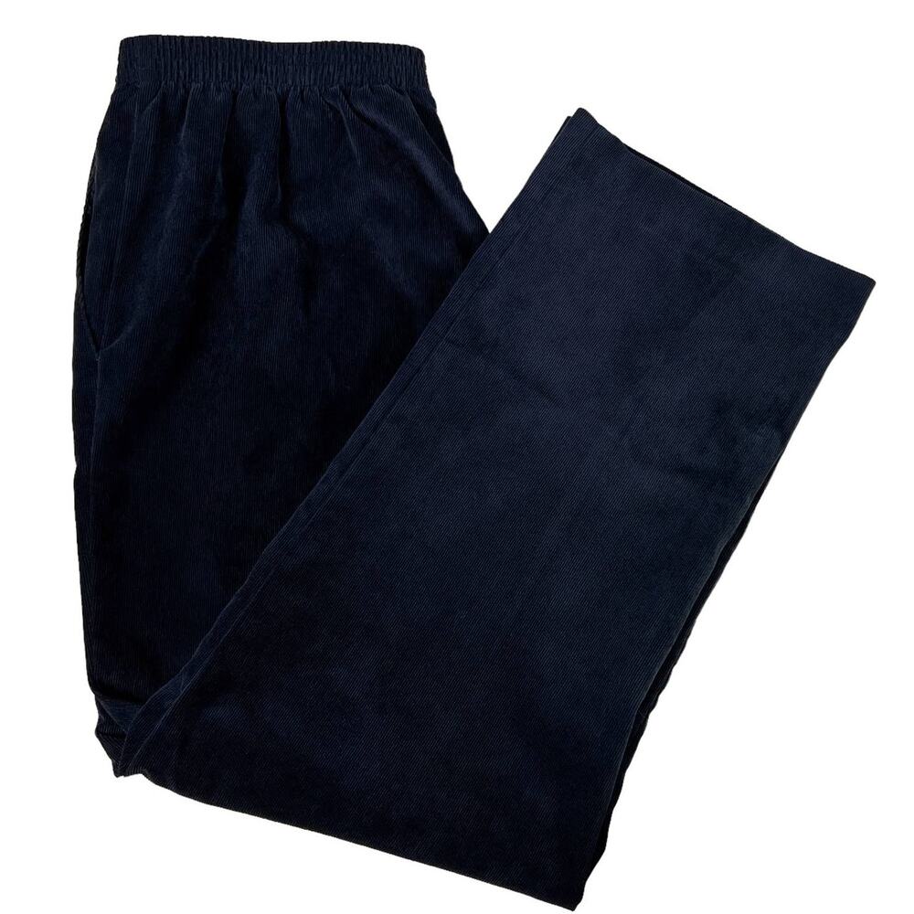Alfred Dunner Classic Fit Corduroy Pull on Pants Pockets Elastic Waist 8P Black